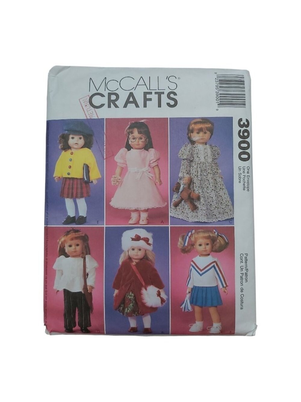 McCalls 3900 18" Doll Clothes Sewing Pattern American Girl Dress Coat Outfit
